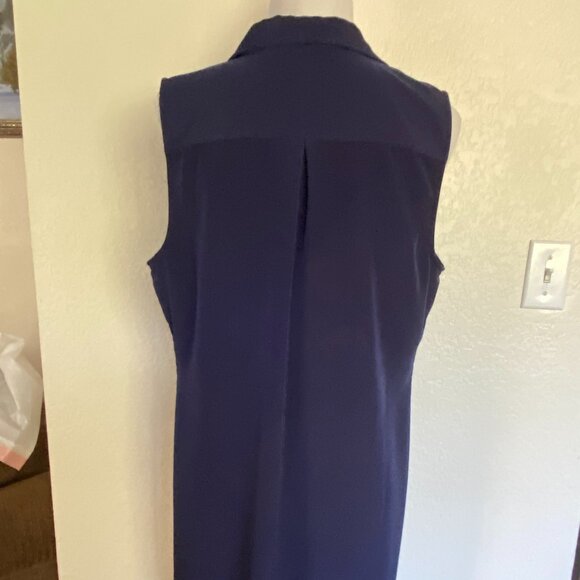 Dana Buchman Navy Blue Shirt Style Dress Size XL - Picture 4 of 12